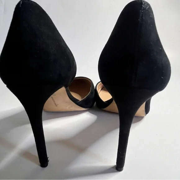 INC International Concepts Kenjay Black Suede Heels Size 8 - Picture 4 of 6